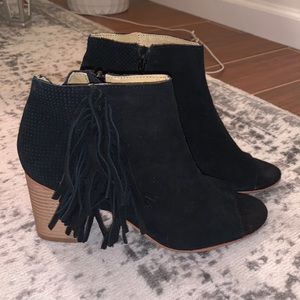 Black peep toe booties